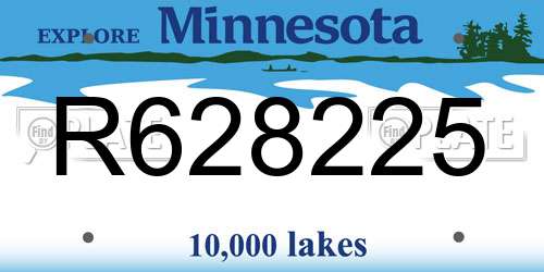 R628225 Minnesota License Plate