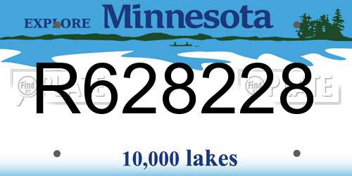 R628228 Minnesota License Plate