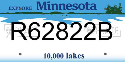 R62822B Minnesota License Plate
