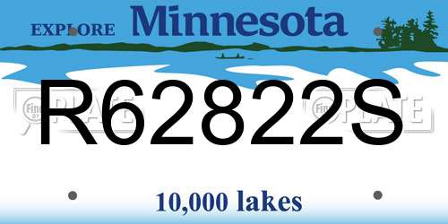 R62822S Minnesota License Plate