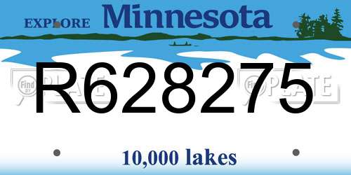 R628275 Minnesota License Plate