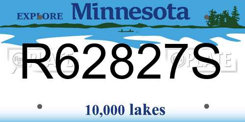 R62827S Minnesota License Plate