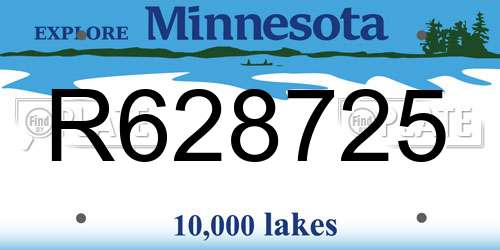 R628725 Minnesota License Plate