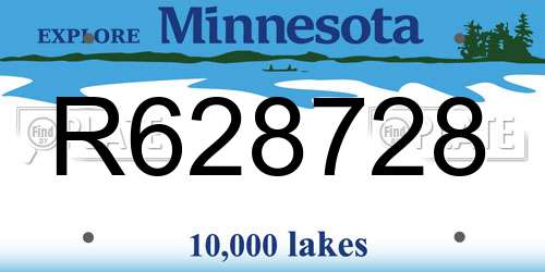 R628728 Minnesota License Plate