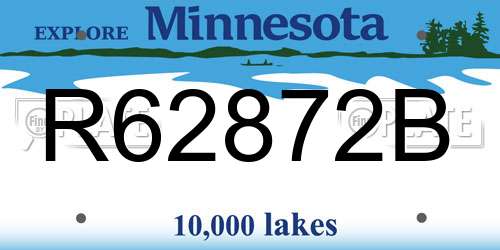 R62872B Minnesota License Plate