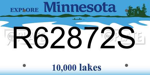R62872S Minnesota License Plate