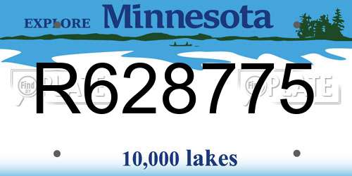 R628775 Minnesota License Plate