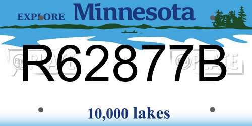 R62877B Minnesota License Plate