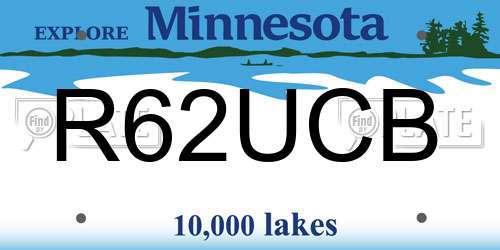R62UCB Minnesota License Plate