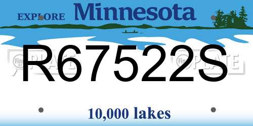 R67522S Minnesota License Plate