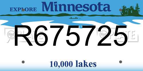 R675725 Minnesota License Plate