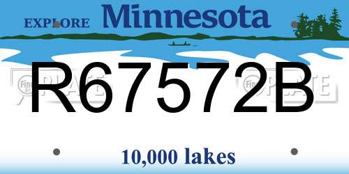 R67572B Minnesota License Plate