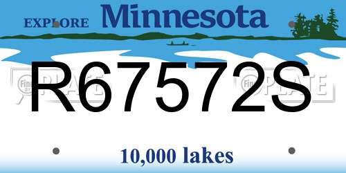 R67572S Minnesota License Plate