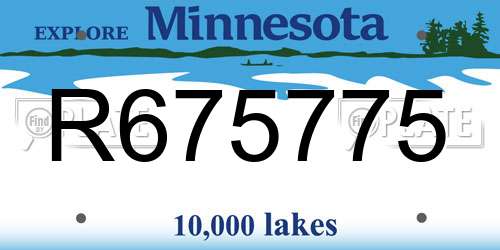 R675775 Minnesota License Plate