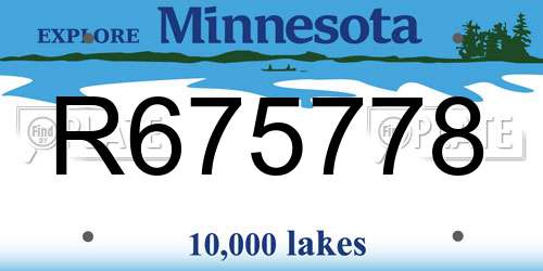 R675778 Minnesota License Plate