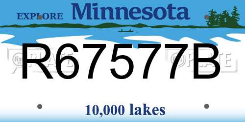 R67577B Minnesota License Plate