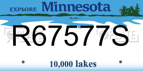 R67577S Minnesota License Plate