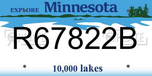 R67822B Minnesota License Plate