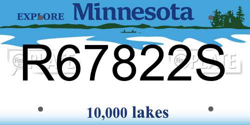 R67822S Minnesota License Plate