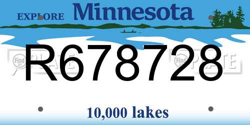 R678728 Minnesota License Plate