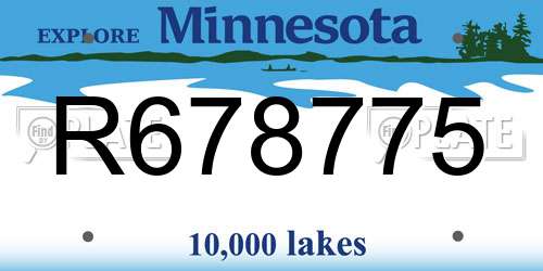 R678775 Minnesota License Plate