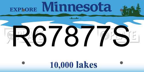 R67877S Minnesota License Plate