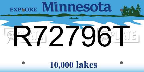 R72796T Minnesota License Plate