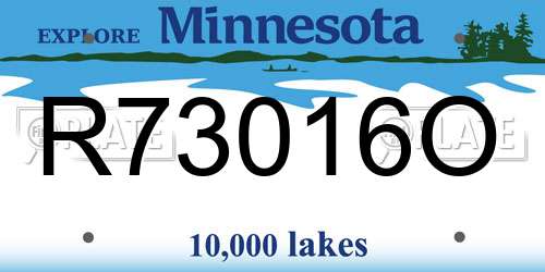 R73016O Minnesota License Plate