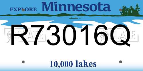 R73016Q Minnesota License Plate