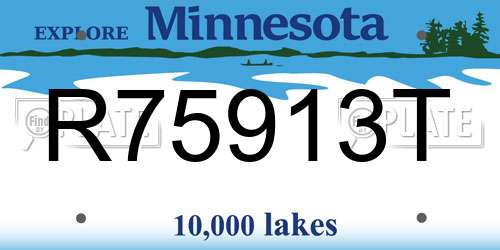 R75913T Minnesota License Plate