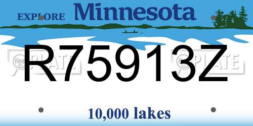 R75913Z Minnesota License Plate