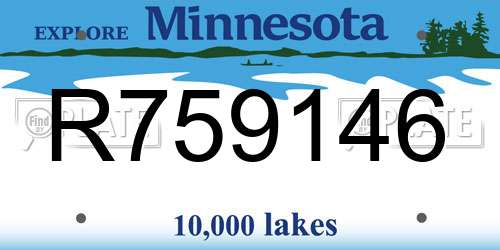 R759146 Minnesota License Plate