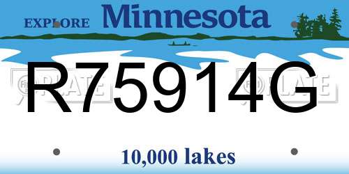 R75914G Minnesota License Plate