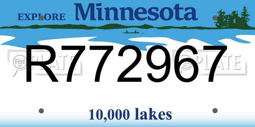 R772967 Minnesota License Plate