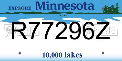 R77296Z Minnesota License Plate
