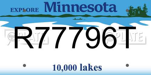 R77796T Minnesota License Plate