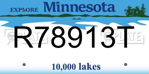 R78913T Minnesota License Plate