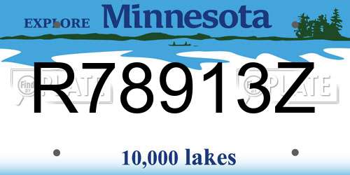 R78913Z Minnesota License Plate