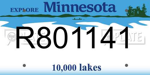 R801141 Minnesota License Plate