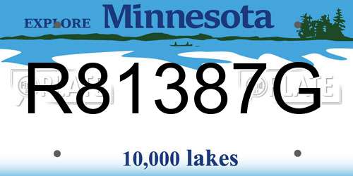 R81387G Minnesota License Plate