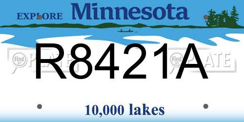 R8421A Minnesota License Plate