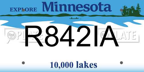 R842IA Minnesota License Plate