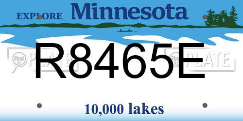 R8465E Minnesota License Plate