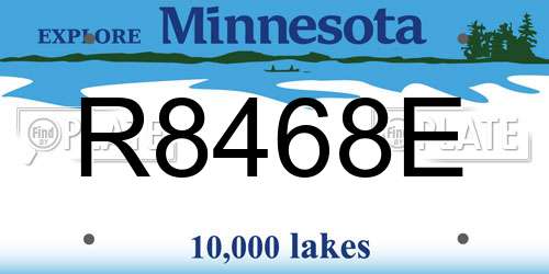 R8468E Minnesota License Plate