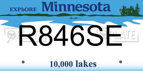 R846SE Minnesota License Plate