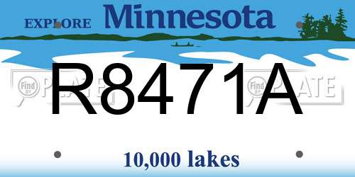 R8471A Minnesota License Plate