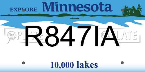 R847IA Minnesota License Plate