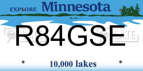 R84GSE Minnesota License Plate