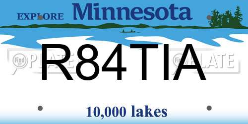 R84TIA Minnesota License Plate