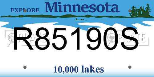 R85190S Minnesota License Plate